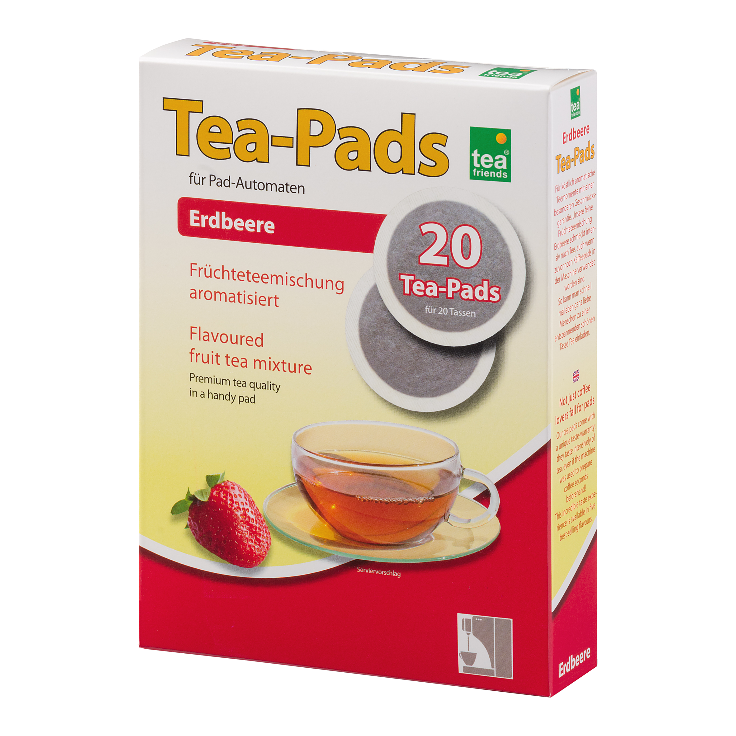 Tea Pads "Erdbeere" aromatisierter Früchtetee