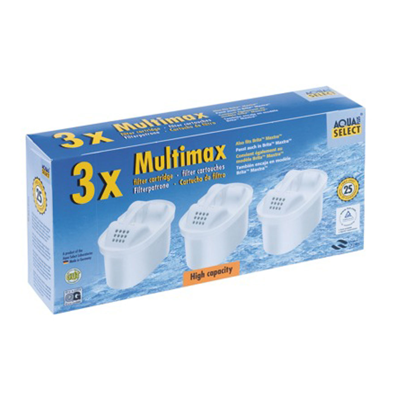 Aqua Select 3 Stück „Multimax“ Patronen Wasserfilterkartuschen